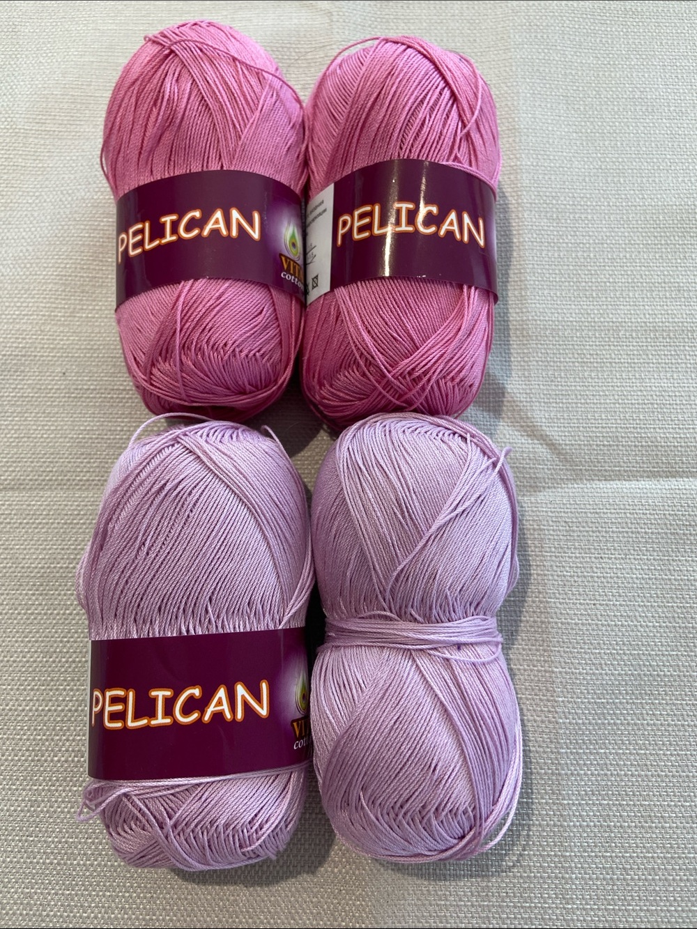 Pink & Light Pink Cotton Yarn Set